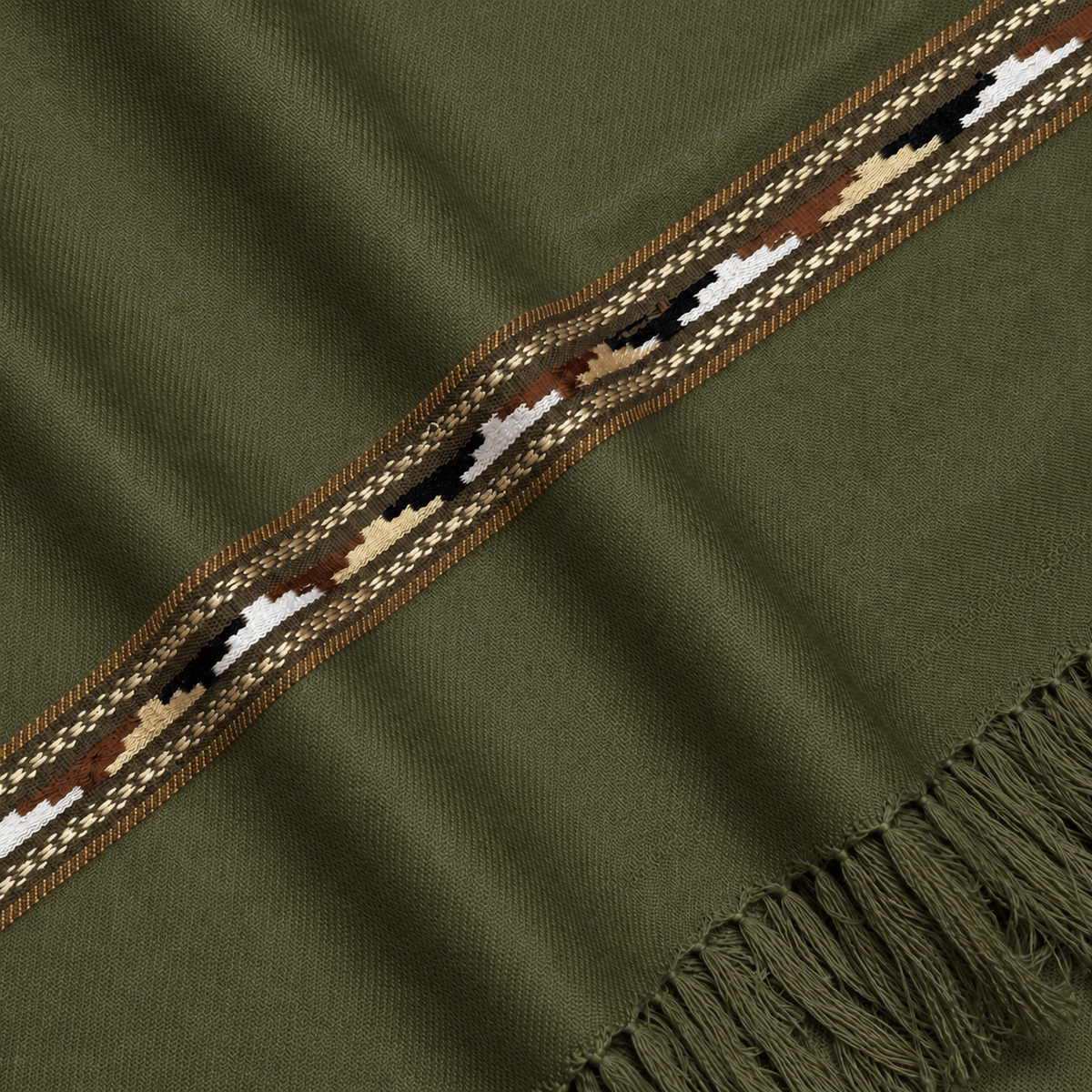 Men Premium Winter Wool Shawal - Olive Green